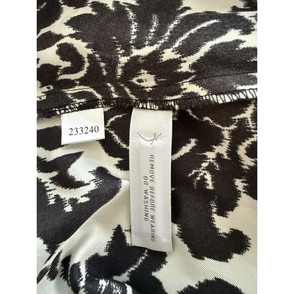 Ann Taylor Loft Floral Sleeveless Dress Size 4P Black White Brocade Design - Picture 10 of 11